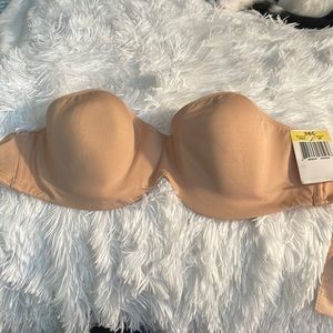 Wonder bra, strapless, Beige